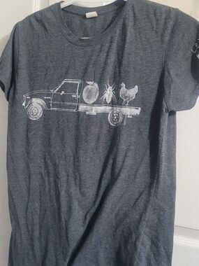 Gildan Dark Heather Gray Short Sleeve Truck & Farm Graphic Tee